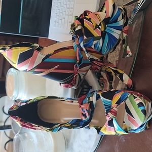 Bamboo Floral Patern Wedge Platform Sandals ⛱
